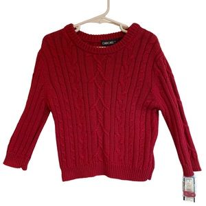 NWT kids 2T Red Cable Knit Sweater